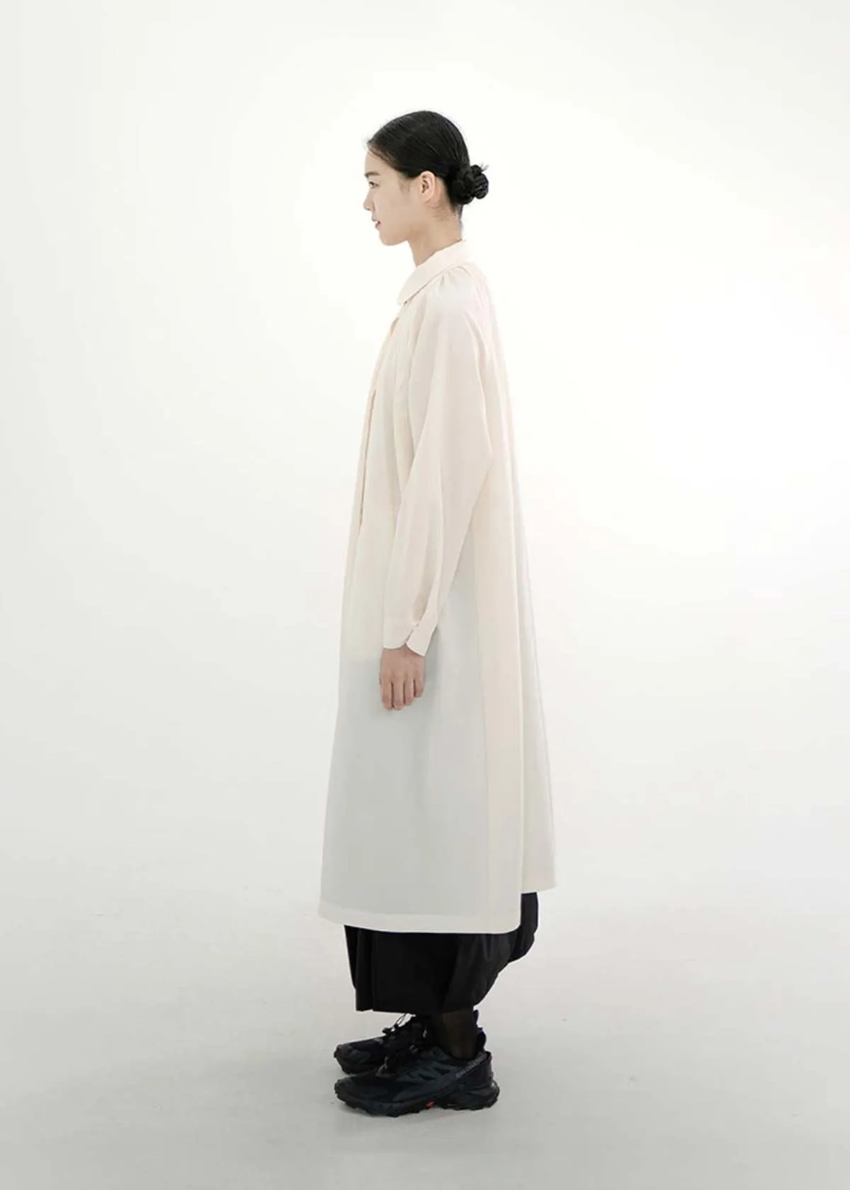 Shirred Jane Coat - Cream