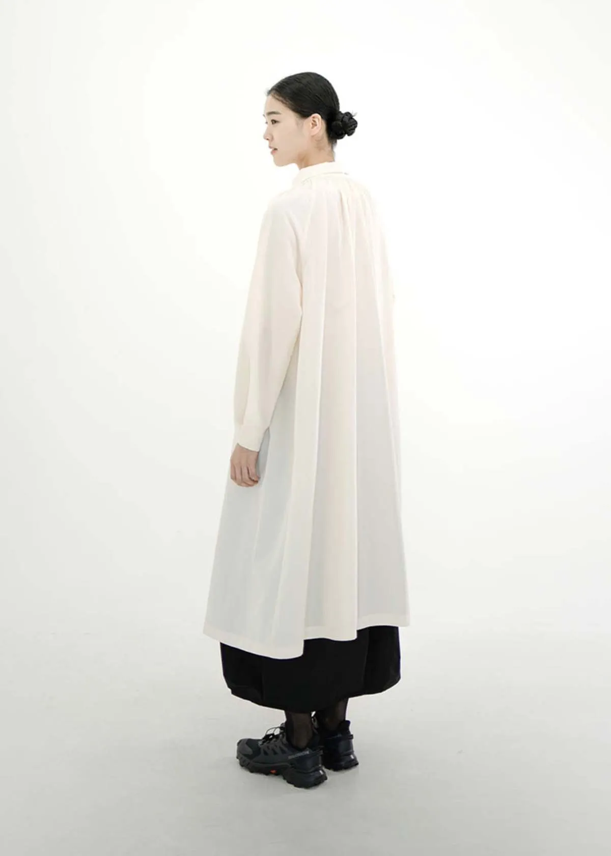 Shirred Jane Coat - Cream