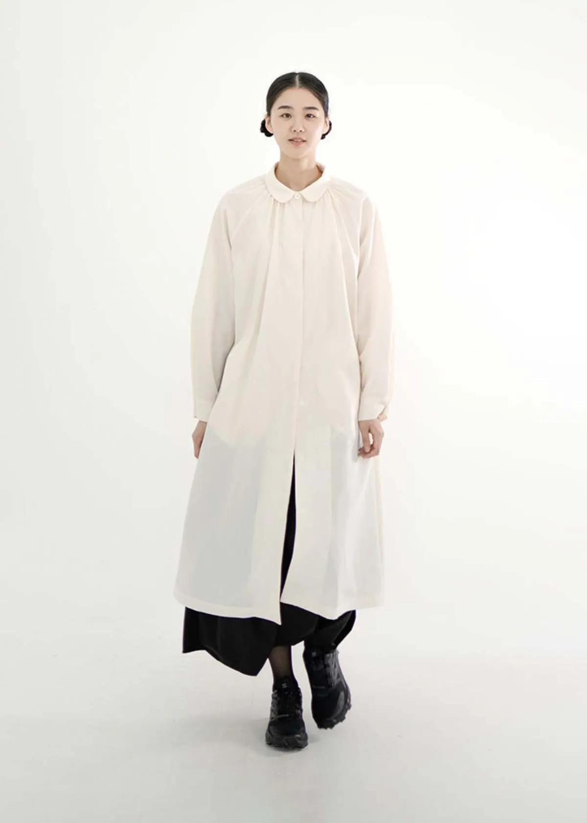 Shirred Jane Coat - Cream