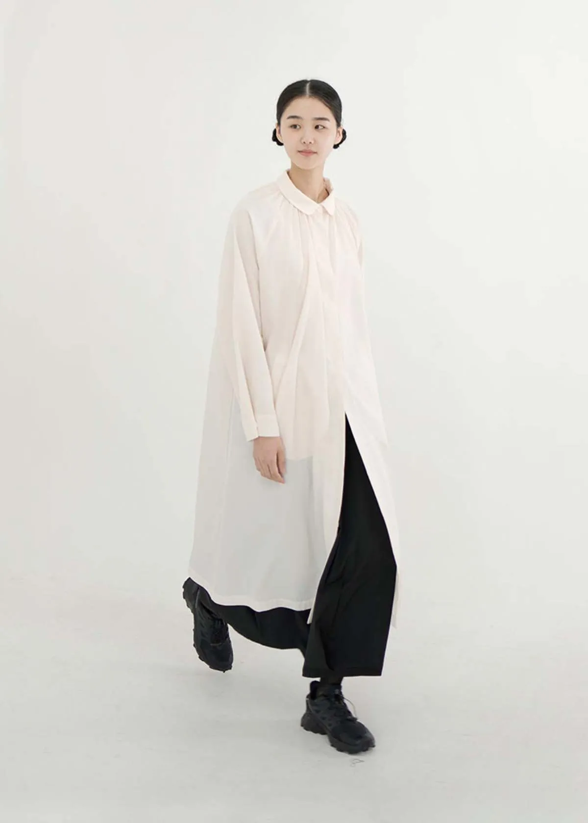 Shirred Jane Coat - Cream