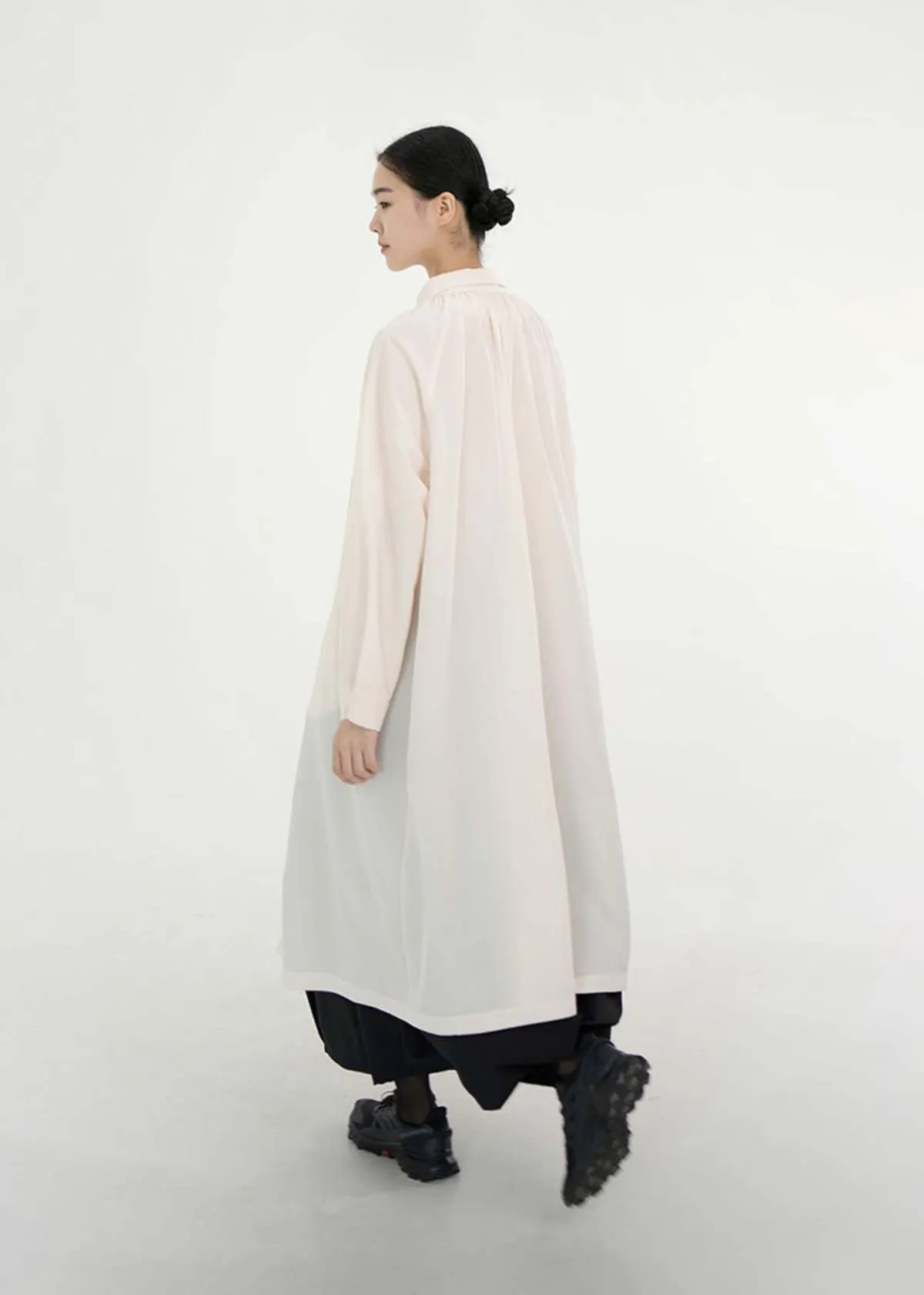 Shirred Jane Coat - Cream