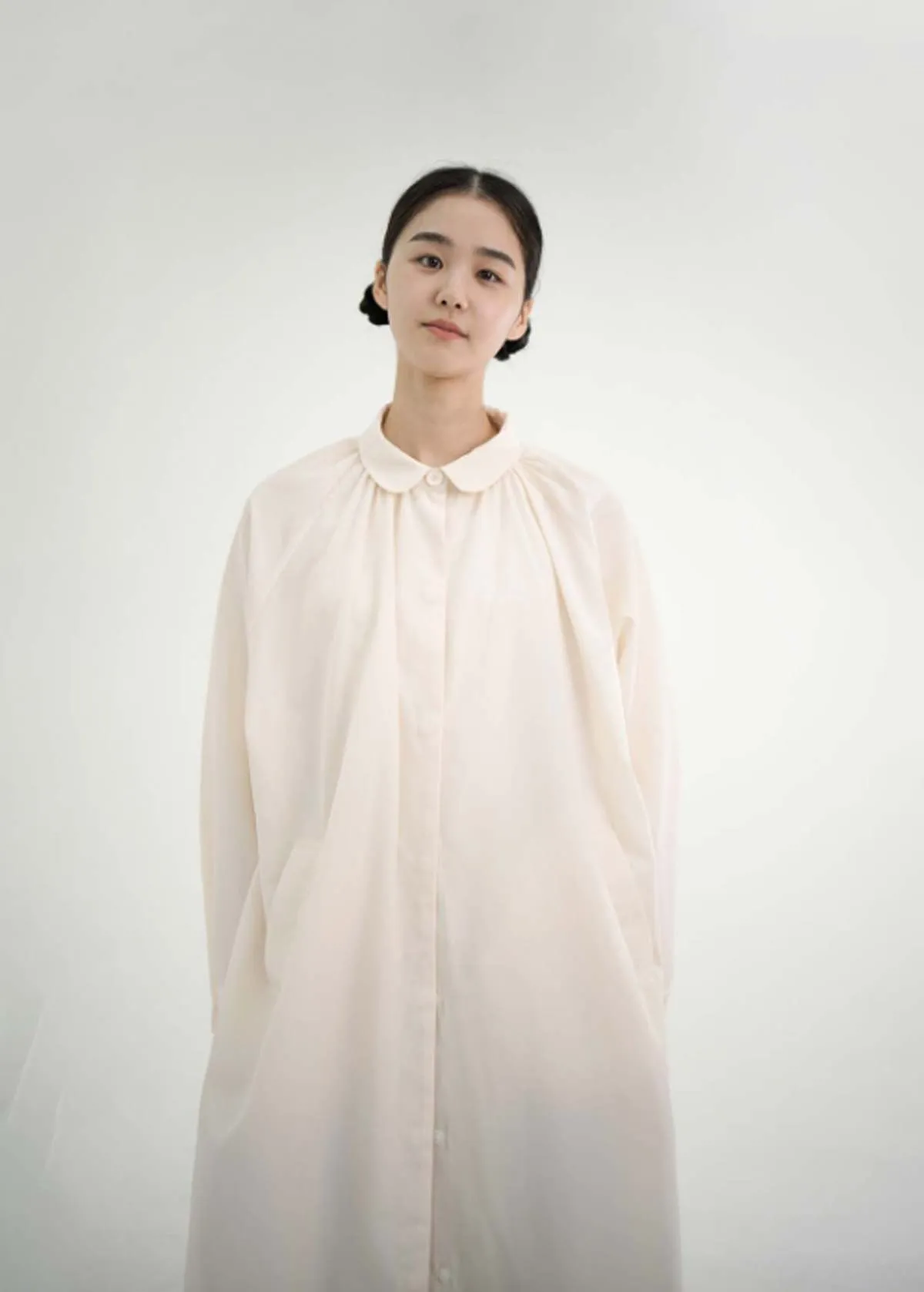 Shirred Jane Coat - Cream