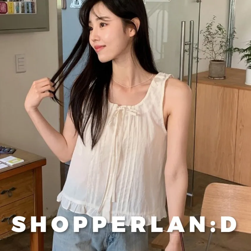 SHOPPERLAND  |Casual Style Sleeveless Street Style Plain Cotton