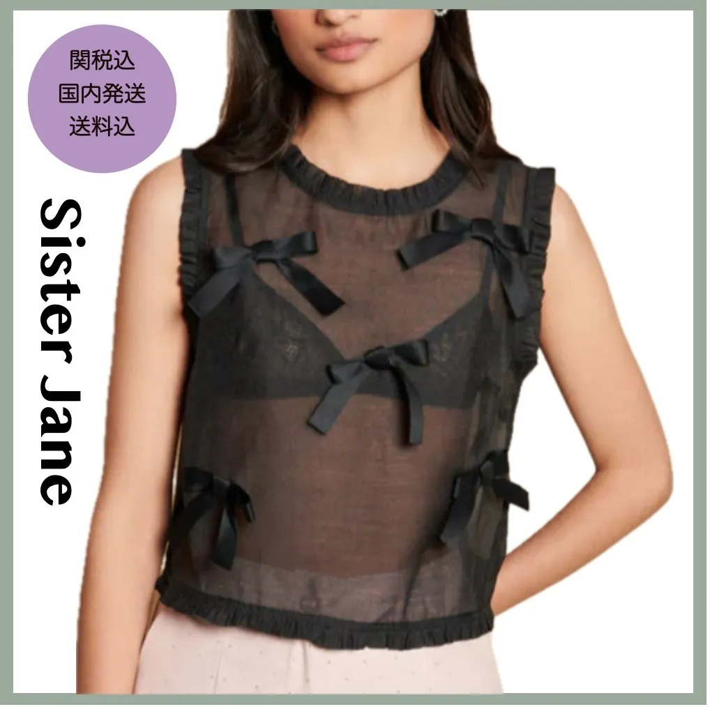 Sister Jane  |Crew Neck Casual Style Sleeveless Party Style Sheer