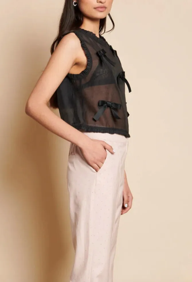 Sister Jane  |Crew Neck Casual Style Sleeveless Party Style Sheer