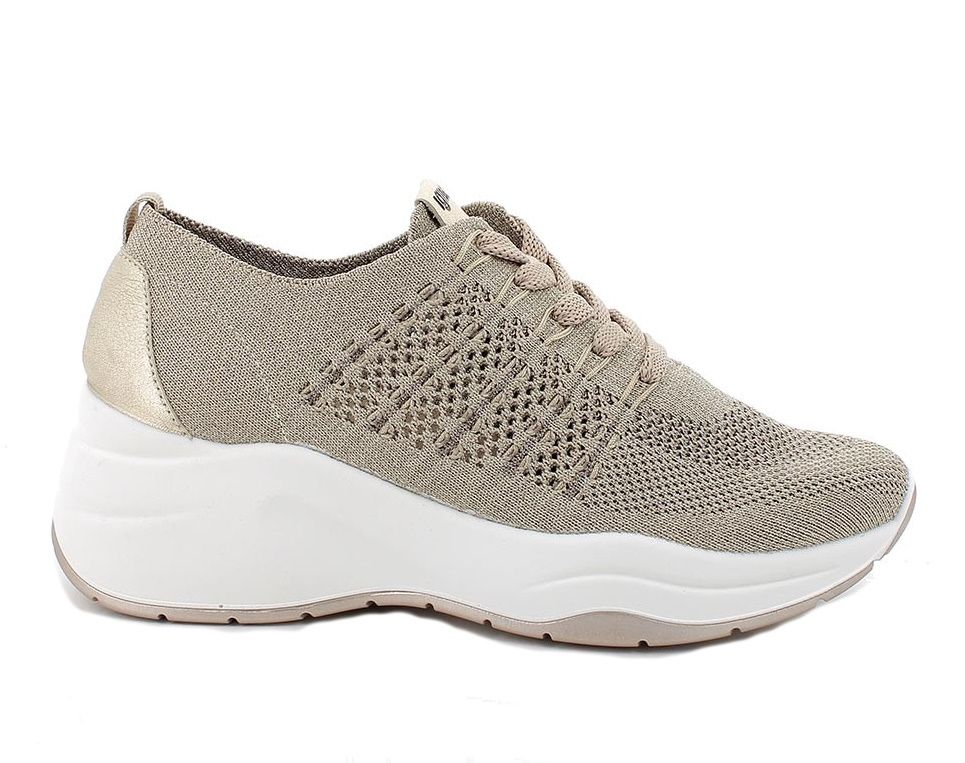 SNEAKERS CON ZEPPA  IGI&CO DONNA T.FLYKNIT BEIGE PLATINO 3663222