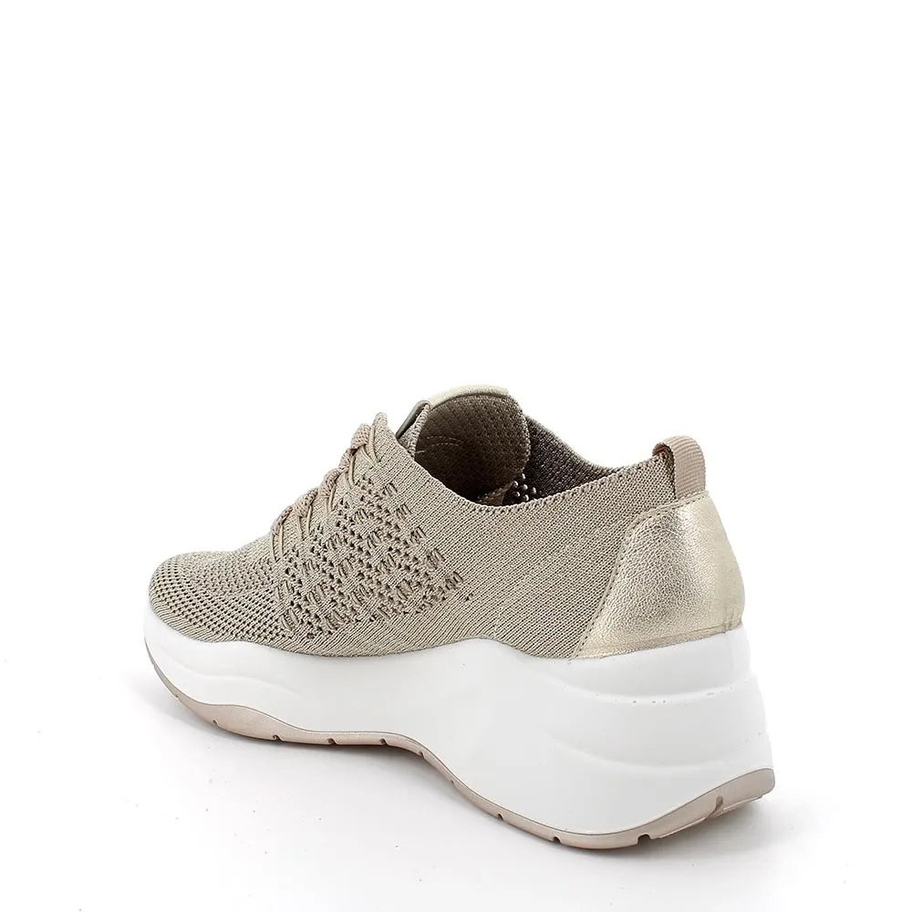 SNEAKERS CON ZEPPA  IGI&CO DONNA T.FLYKNIT BEIGE PLATINO 3663222