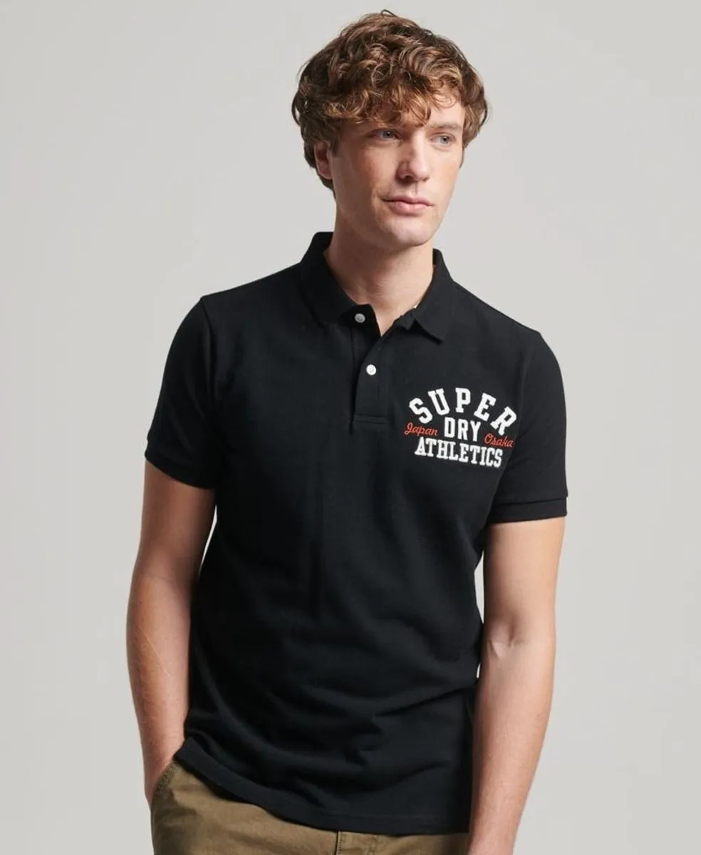 Superdry Classic Applique Logo Polo Shirt Black