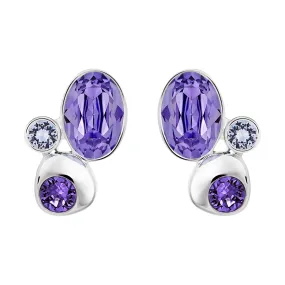 Swarovski Crystal Pierced Studs Earrings CALMLY, Tanzanite -5101322