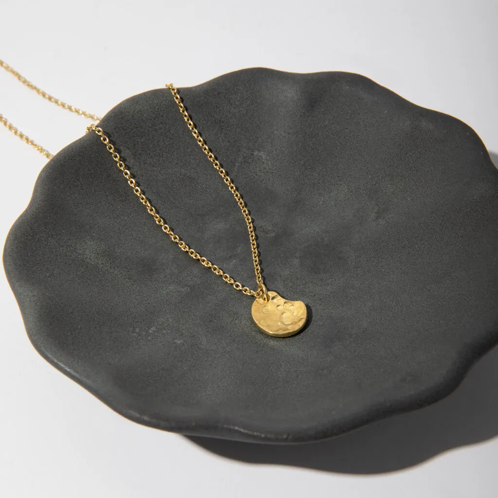 Tiny Palette Necklace - Hammered Brass