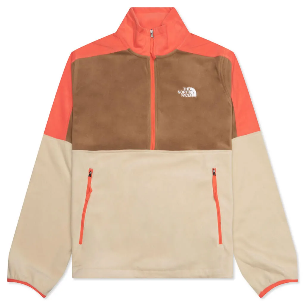 TNF Polartec 100 1/4  Zip - Gravel/Utility Brown/Retro Orange