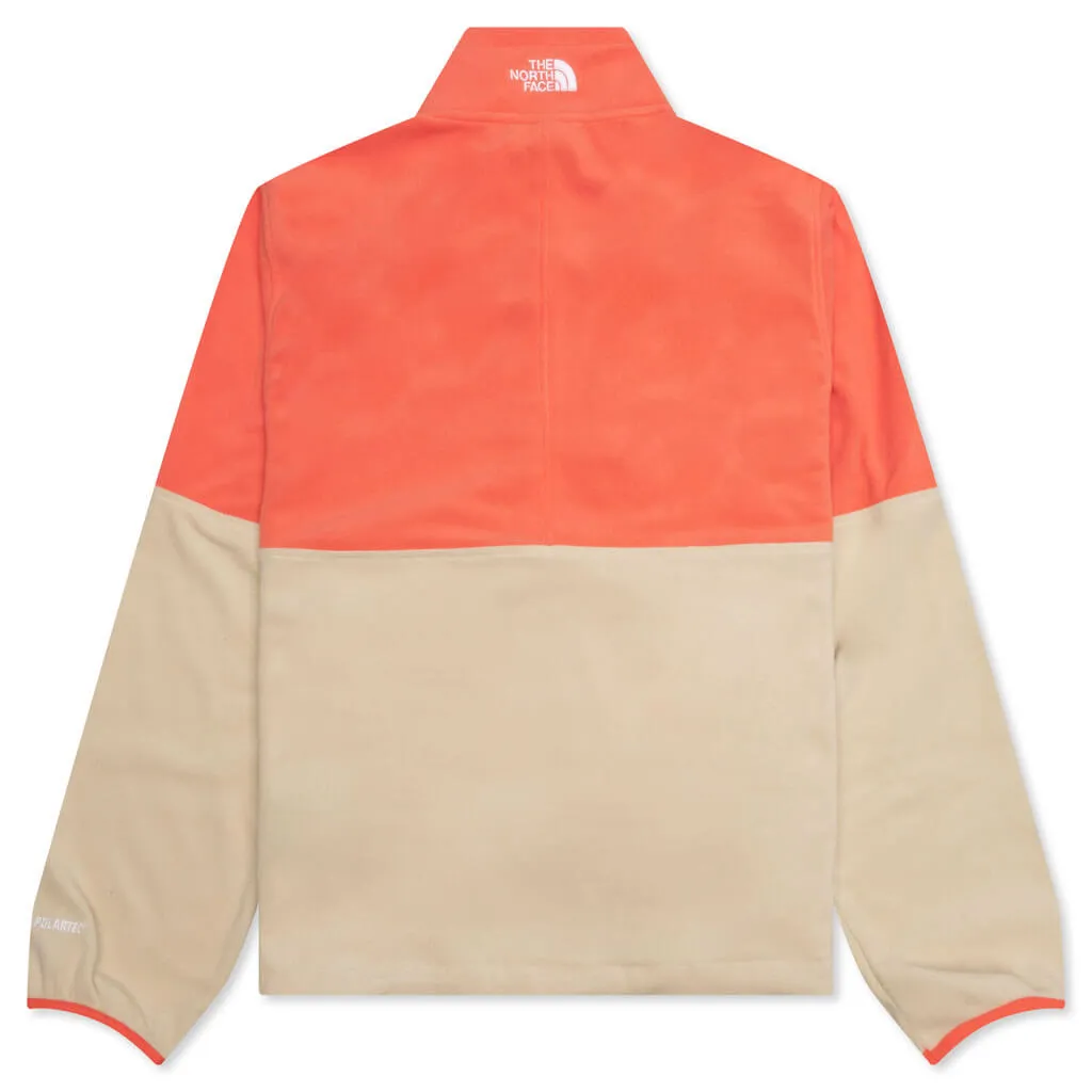 TNF Polartec 100 1/4  Zip - Gravel/Utility Brown/Retro Orange