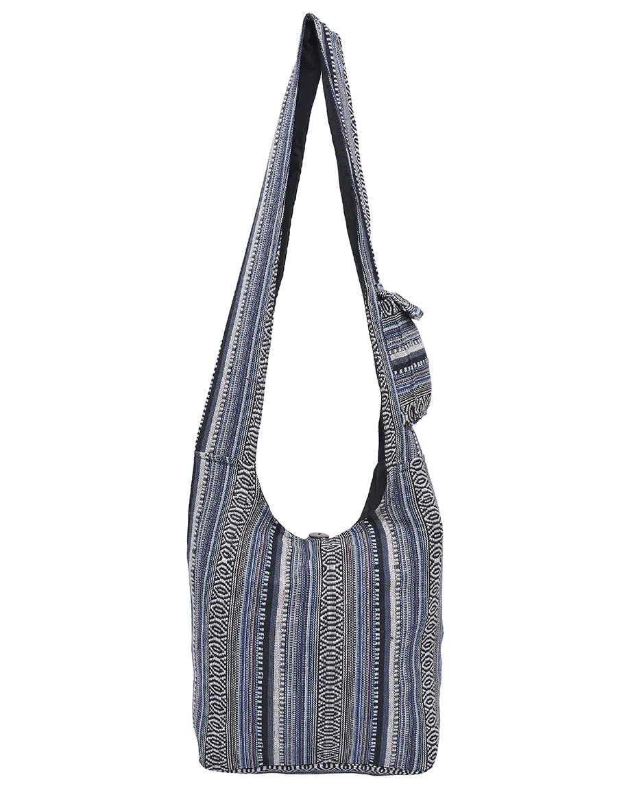 Tribal Peace Printed Cotton Hobo Bag