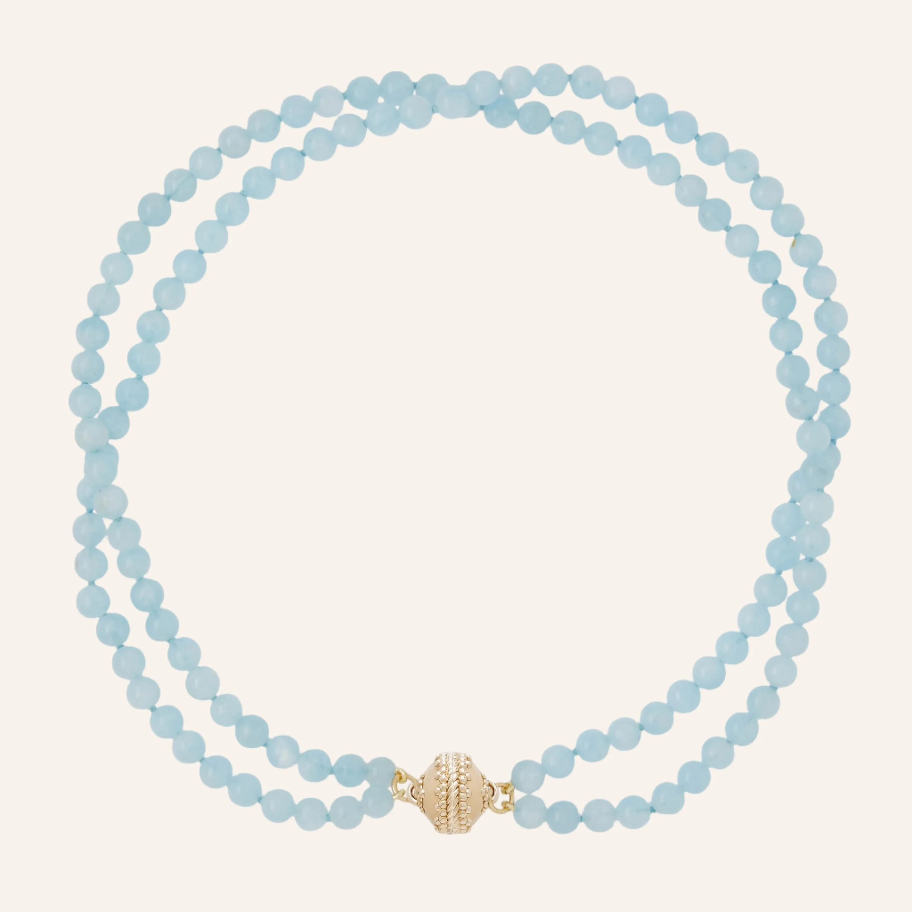 Victoire Aquamarine 6mm Double Strand Necklace