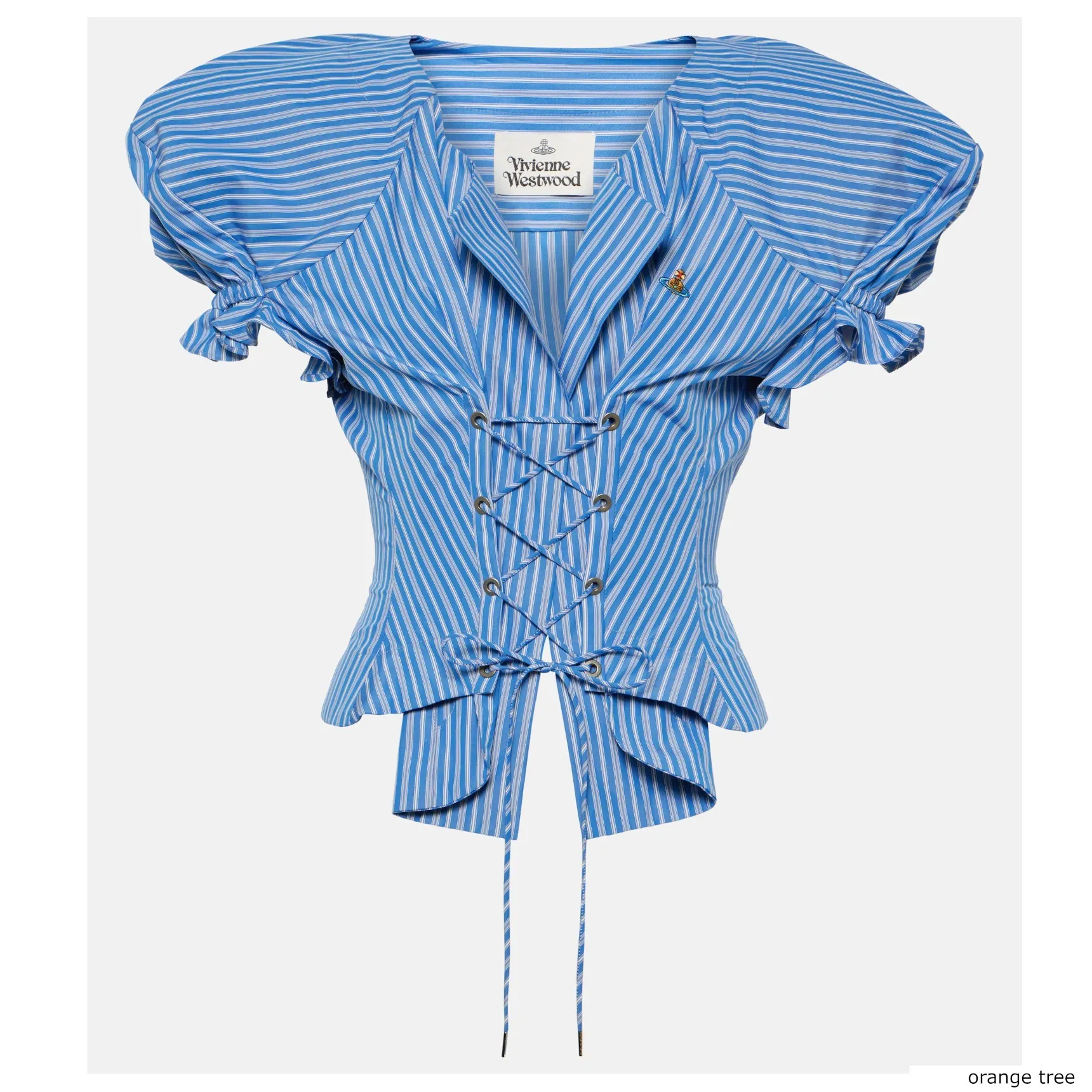 Vivienne Westwood  |Stripes Casual Style Cotton Short Sleeves Elegant Style