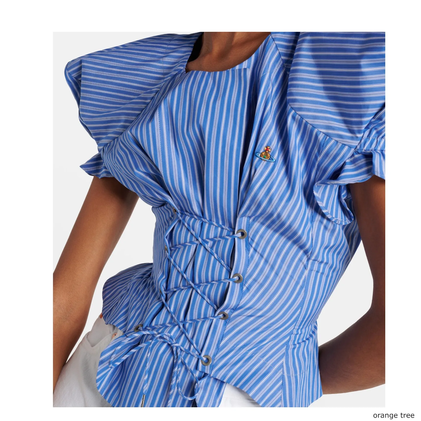 Vivienne Westwood  |Stripes Casual Style Cotton Short Sleeves Elegant Style