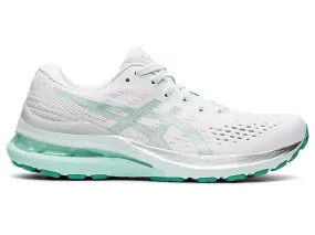 Women's Asics Gel-Kayano 28, White/Oasis Green, 8 B Medium