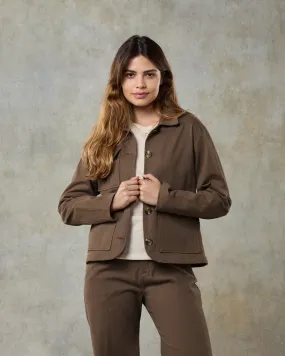 Womens Mocha Cotton Jacket