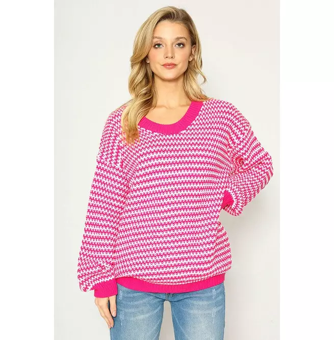 Women's Striped Long Sleeve Sweater