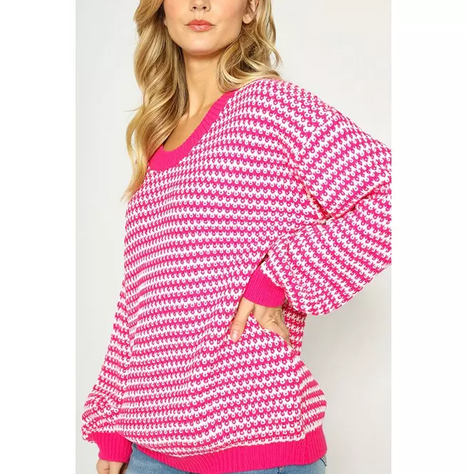 Women's Striped Long Sleeve Sweater