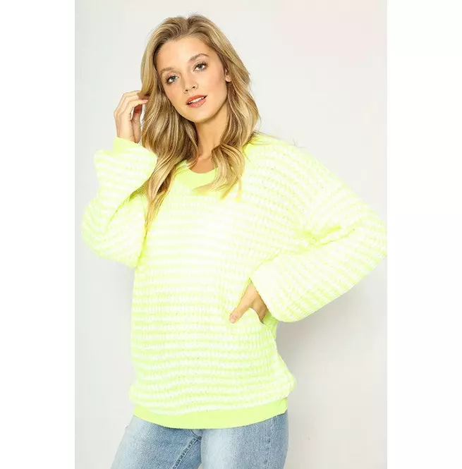 Women's Striped Long Sleeve Sweater