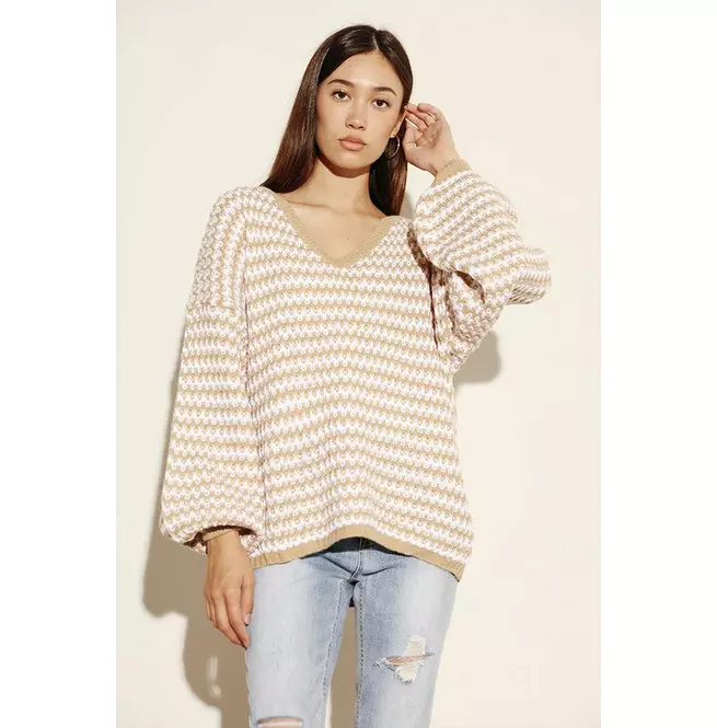 Women's Striped Long Sleeve Sweater