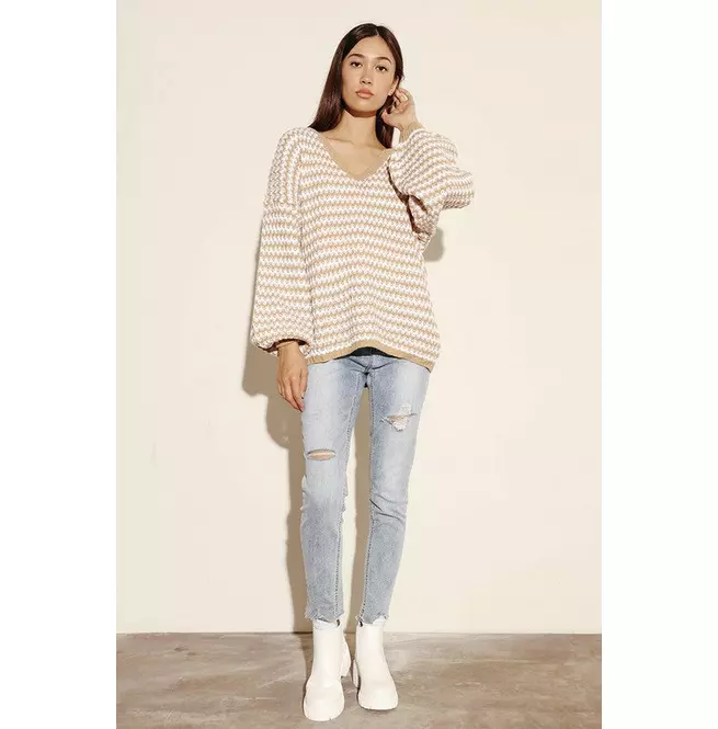 Women's Striped Long Sleeve Sweater