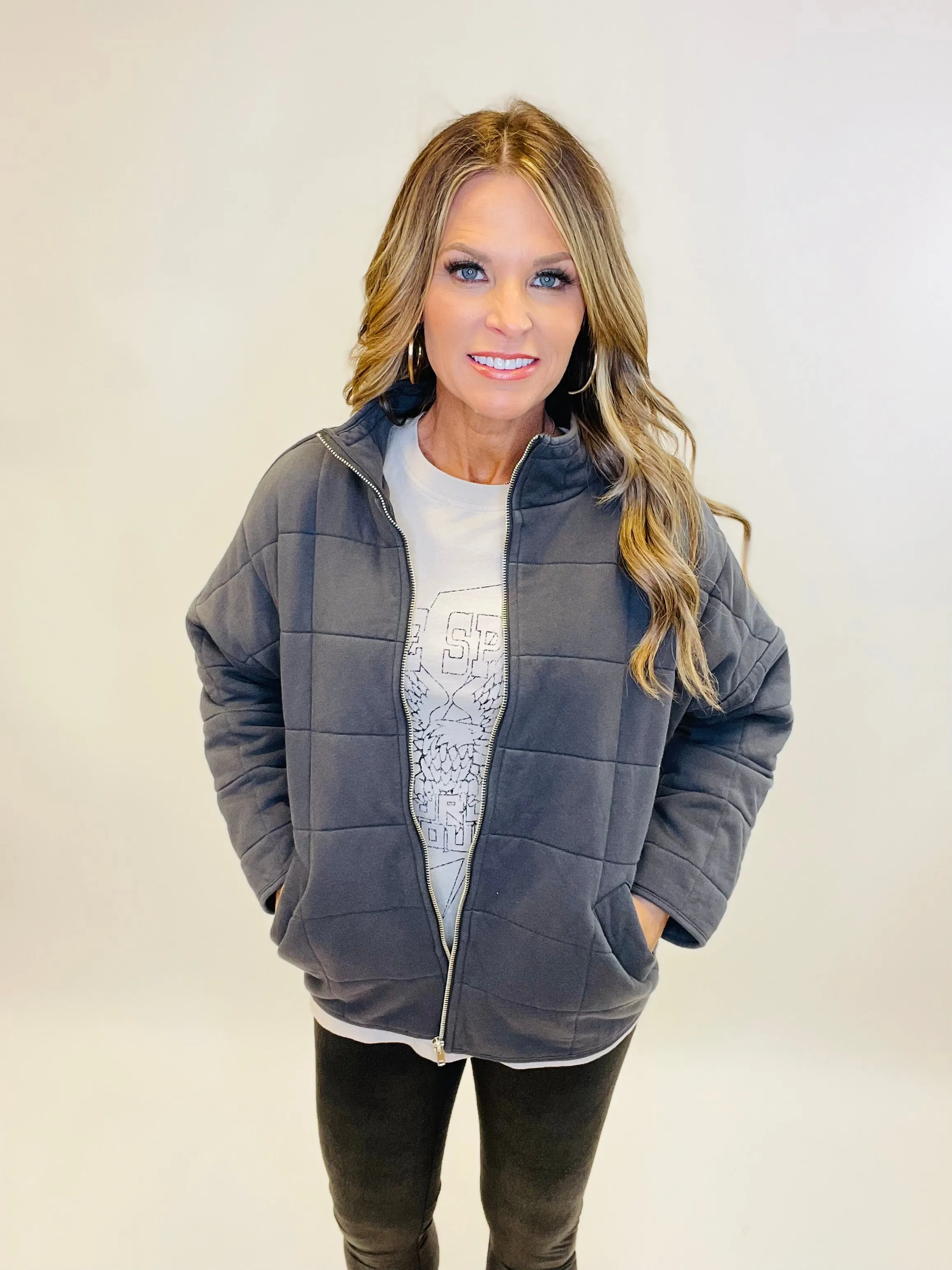 Worth It Charcoal Jacket--FLASH SALE