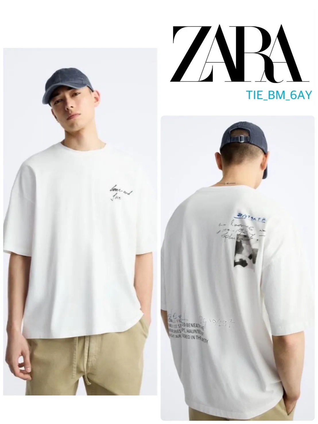 ZARA  |Cotton Short Sleeves T-Shirts