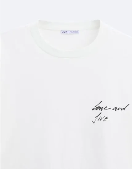 ZARA  |Cotton Short Sleeves T-Shirts