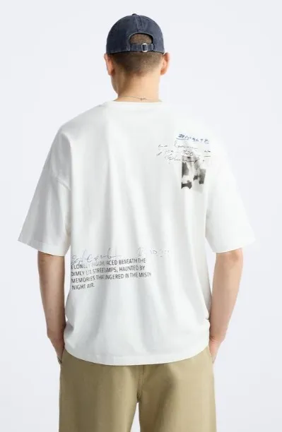 ZARA  |Cotton Short Sleeves T-Shirts