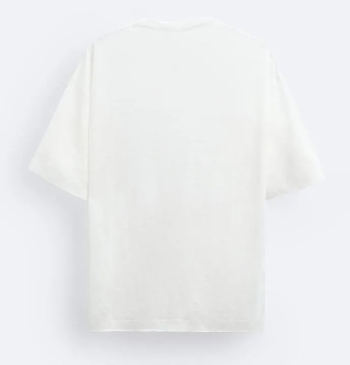 ZARA  |Linen Plain Short Sleeves T-Shirts